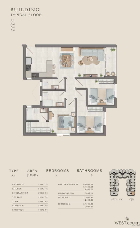 Floor plan for apartment at West Courts New October