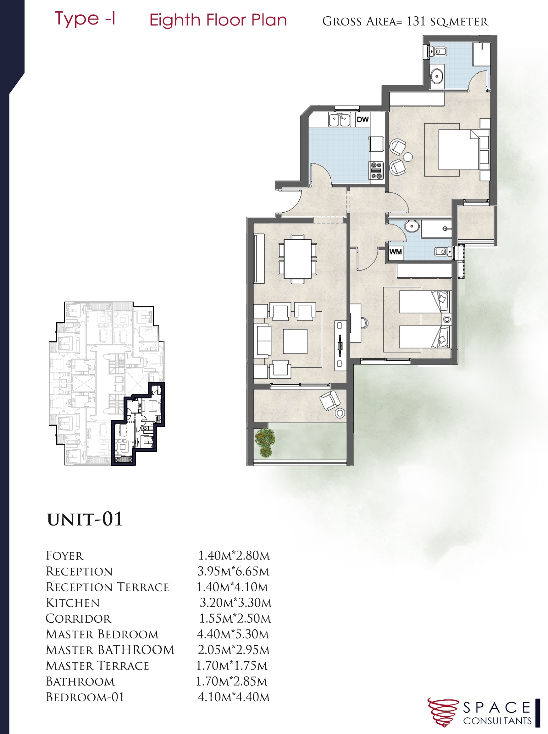 Floor plan for apartment at De Joya 1