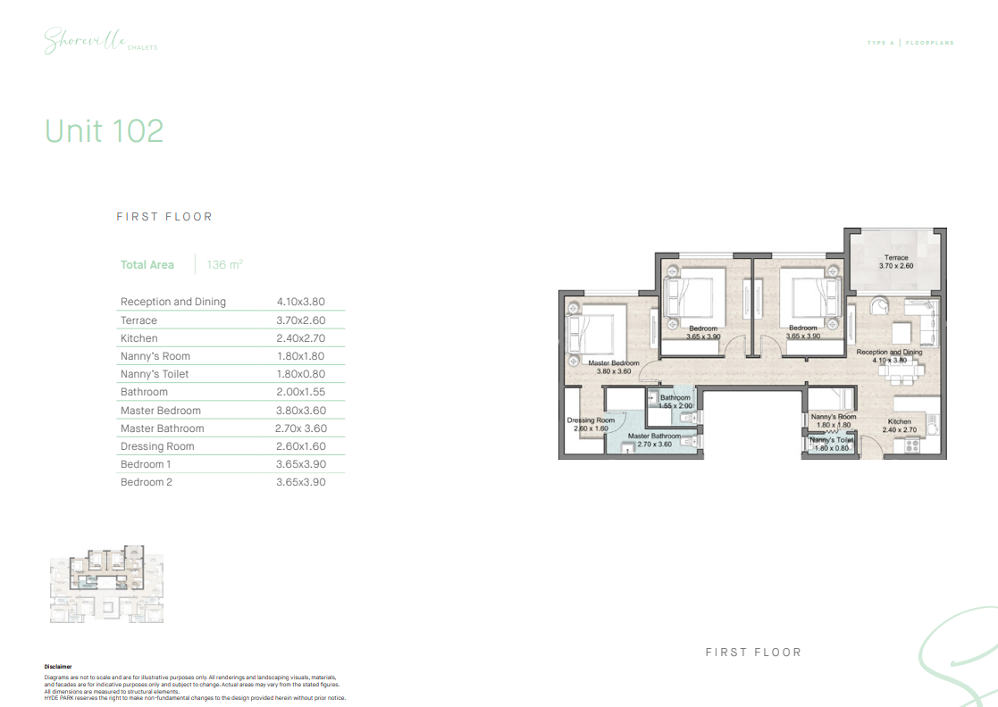 Floor plan for chalet at Hyde Park North - Seashore