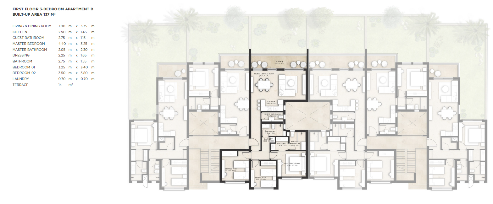 Floor plan for apartment at makadina