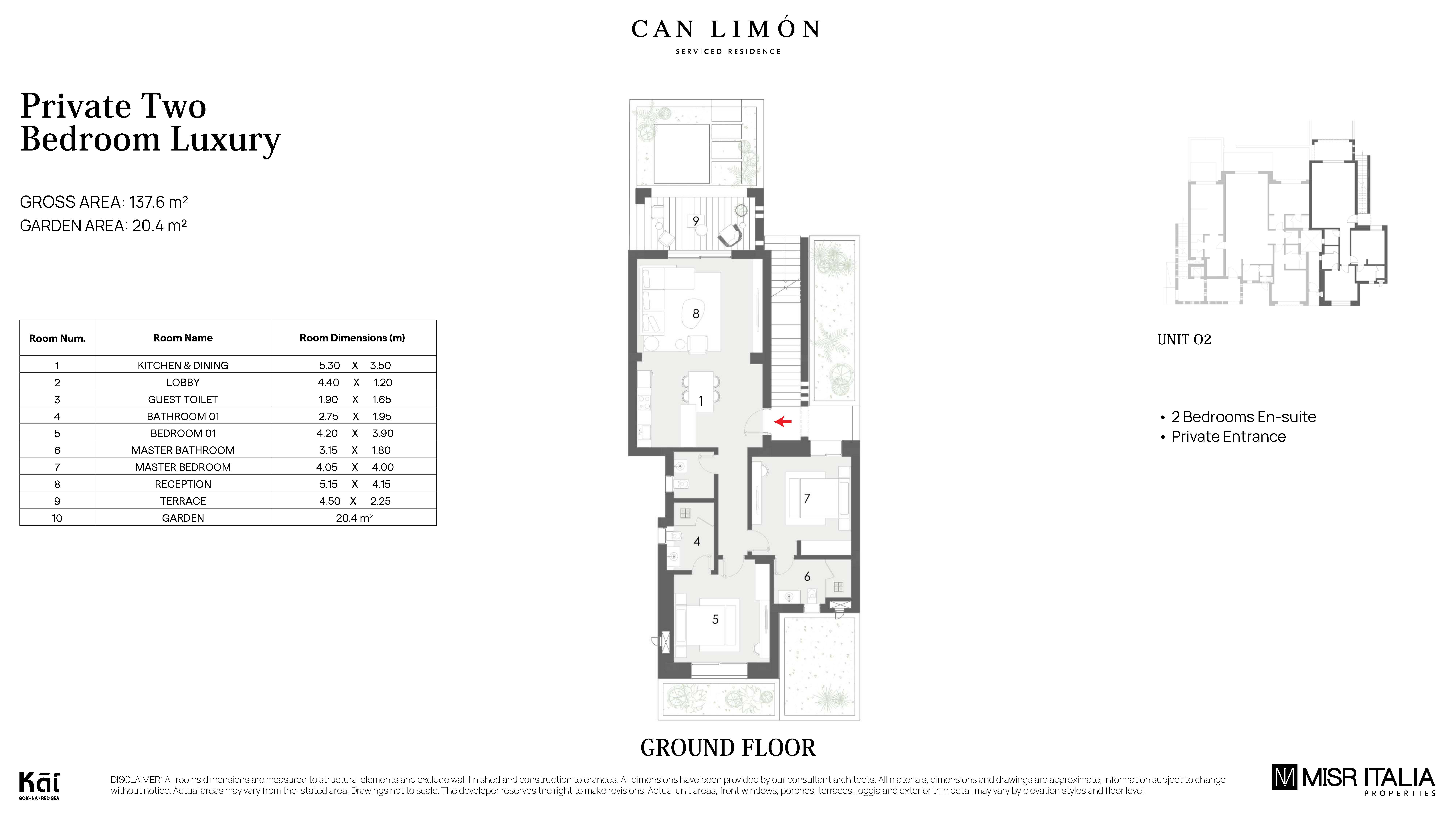 Floor plan for apartment at Can Limon - Kai Sokhna