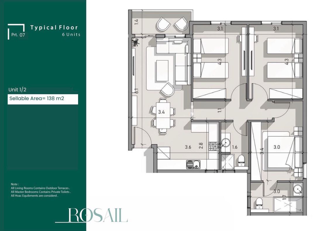 Floor plan for apartment at Rosail