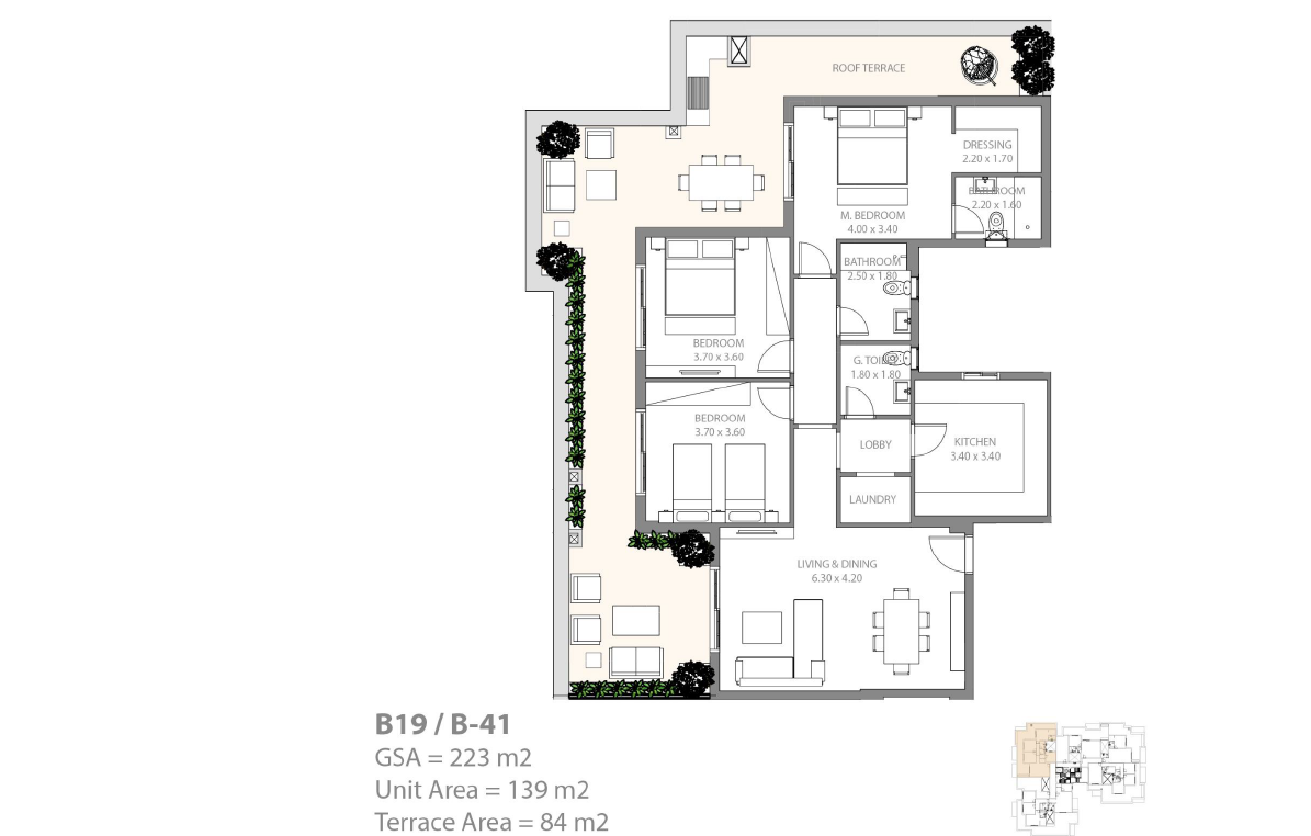 Floor plan for apartment at Rewaya