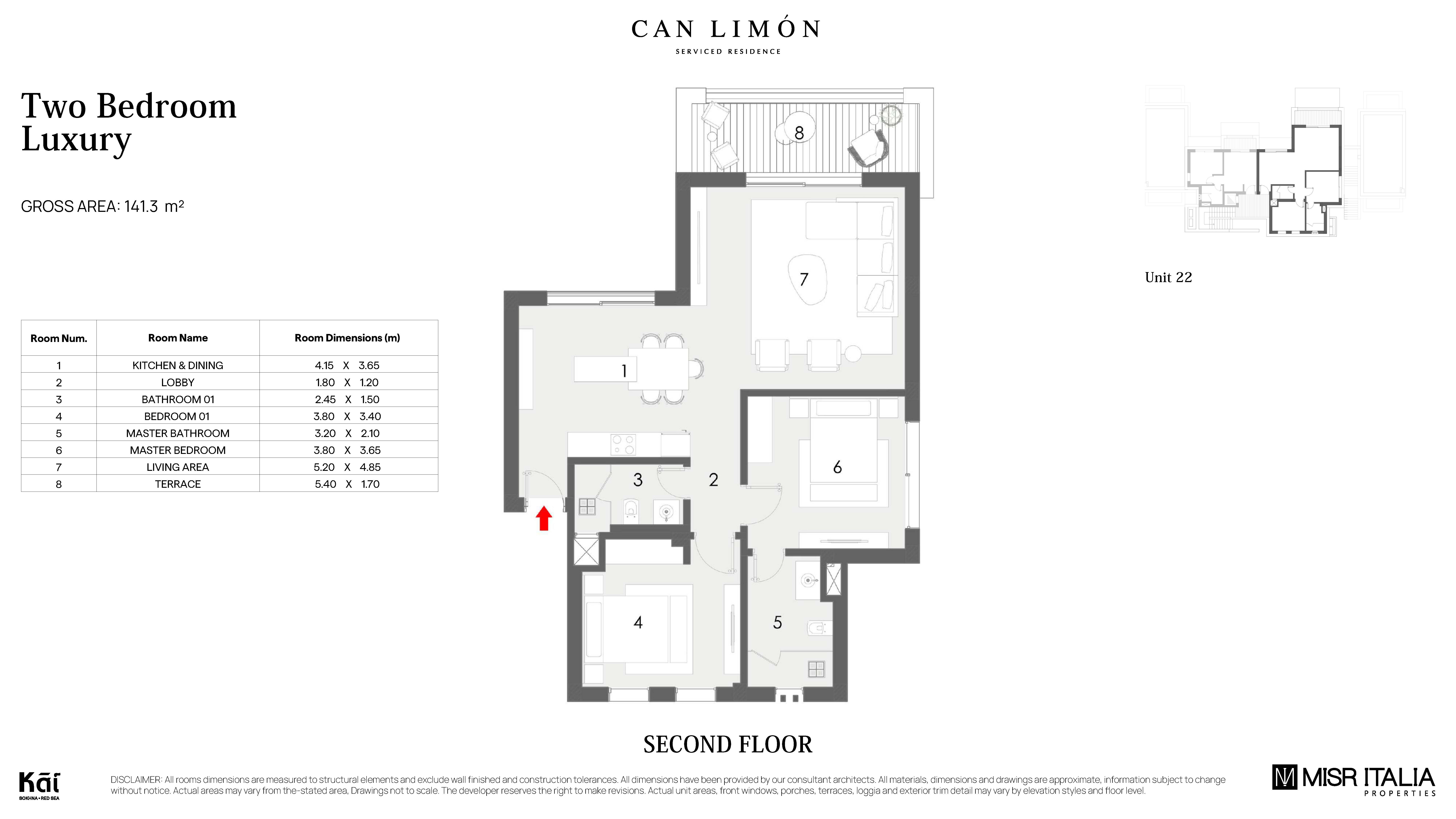 Floor plan for chalet at Can Limon - Kai Sokhna