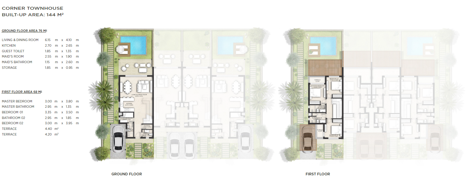 Floor plan for townhouse at makadina