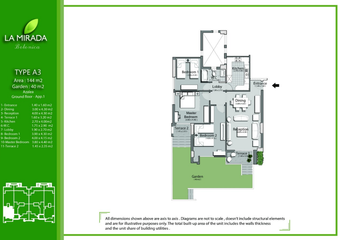 Floor plan for apartment at La Mirada