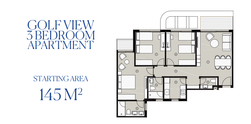 Floor plan for apartment at Golf Town