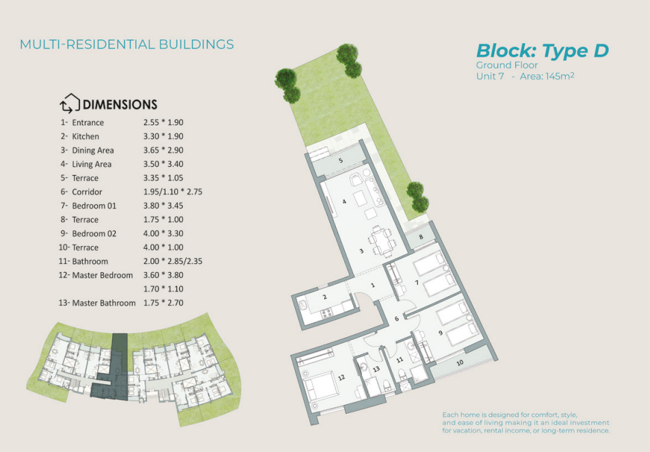 Floor plan for chalet at Q Bay