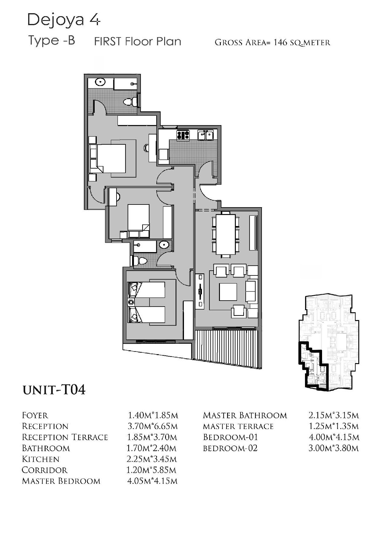 Floor plan for apartment at De Joya 4