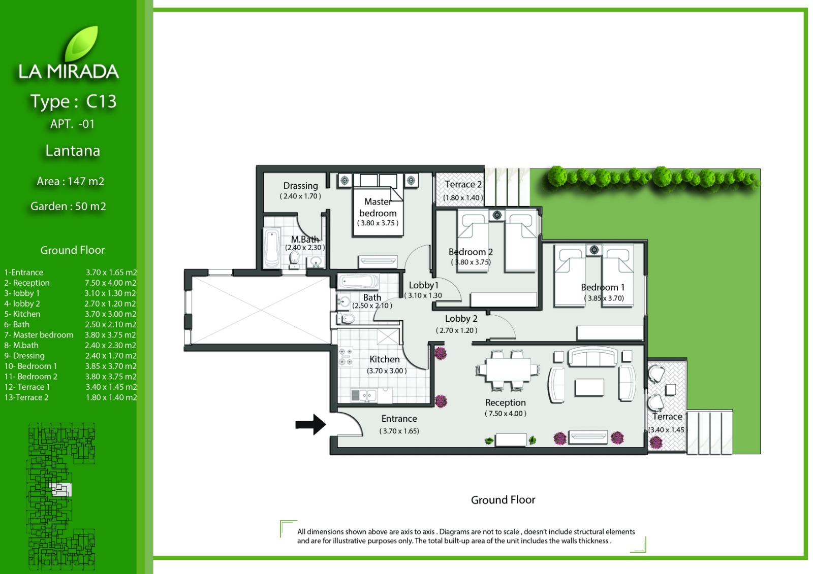 Floor plan for apartment at La Mirada