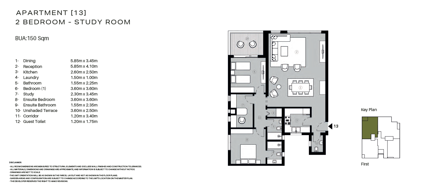 Floor plan for apartment at Park Central Terraces