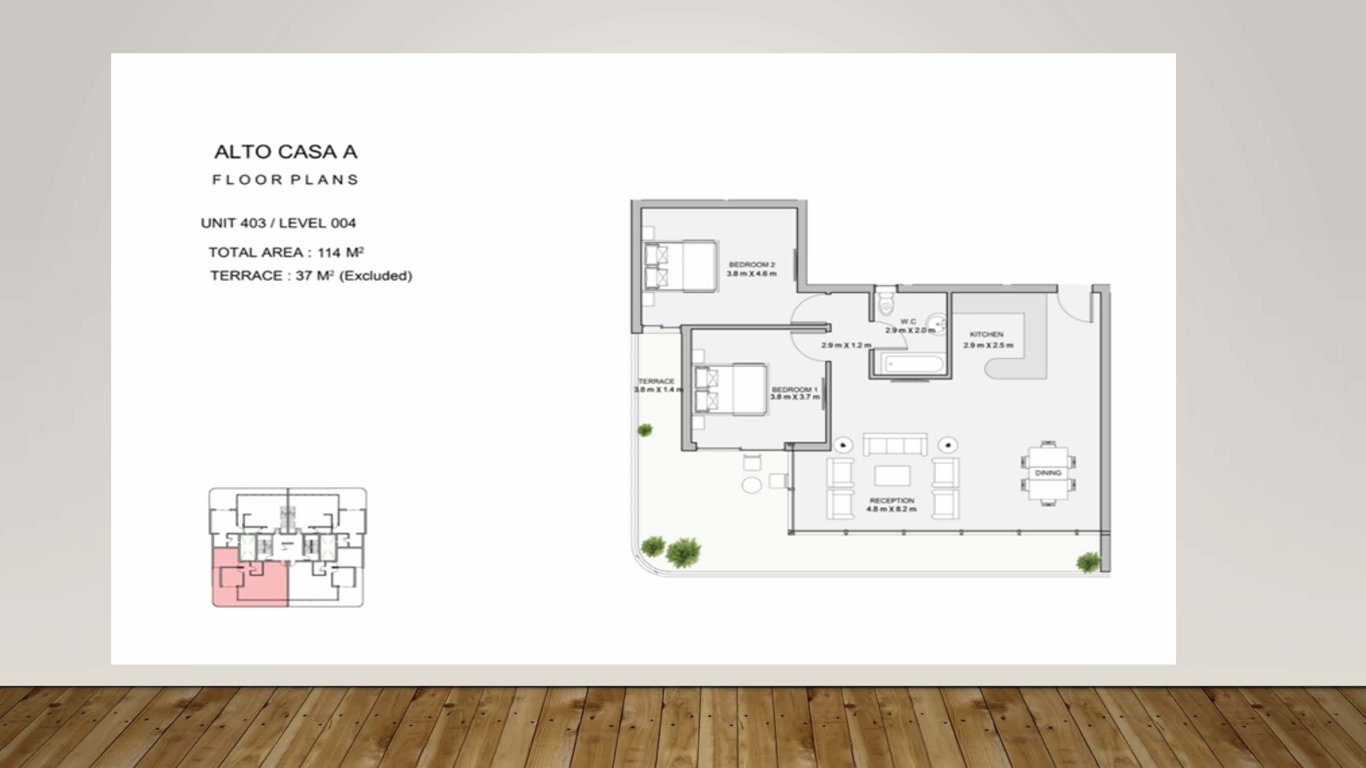 Floor plan for apartment at Atika