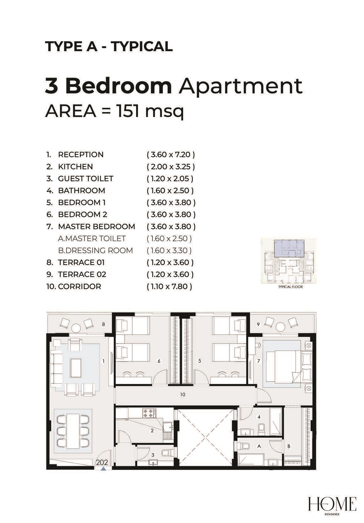Floor plan for apartment at Riverton