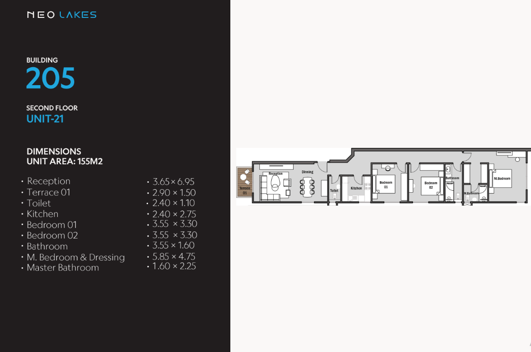 Floor plan for apartment at Neo Lakes