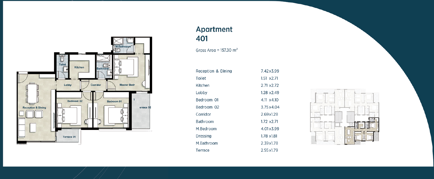 Floor plan for apartment at La Colina