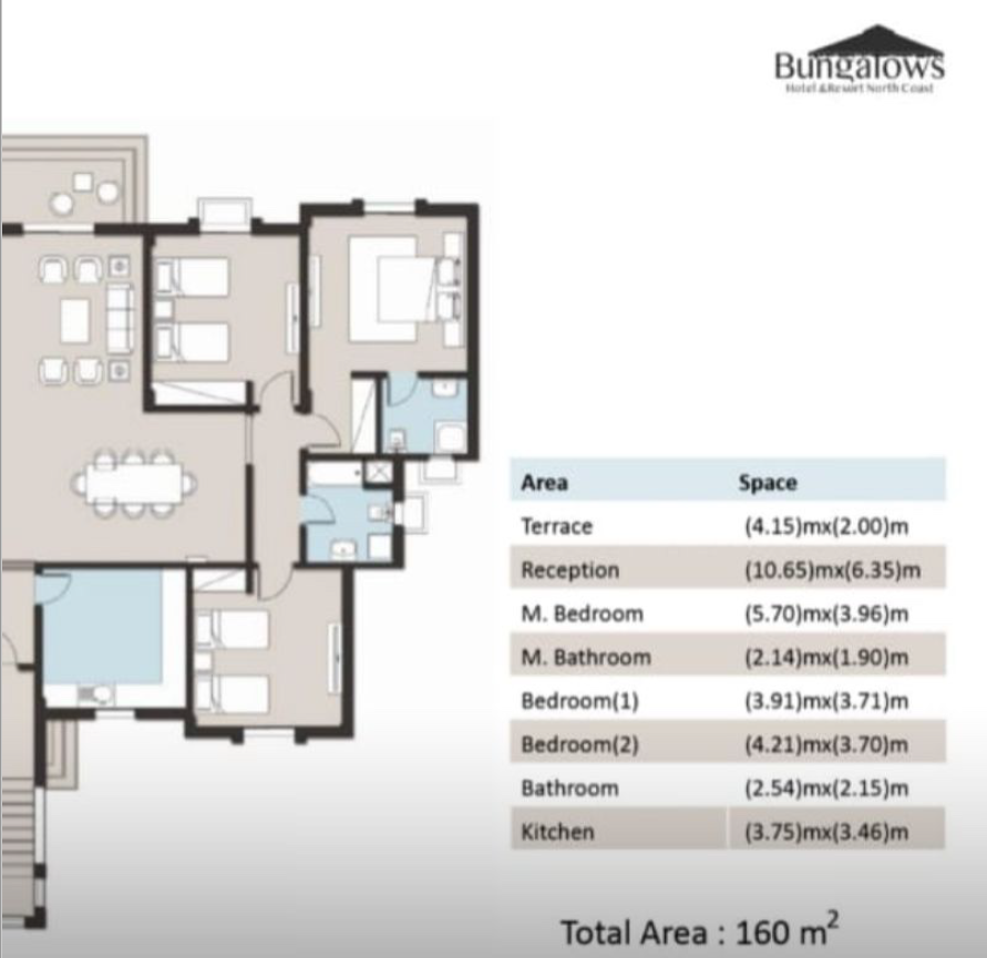 Floor plan for chalet at Bungalows