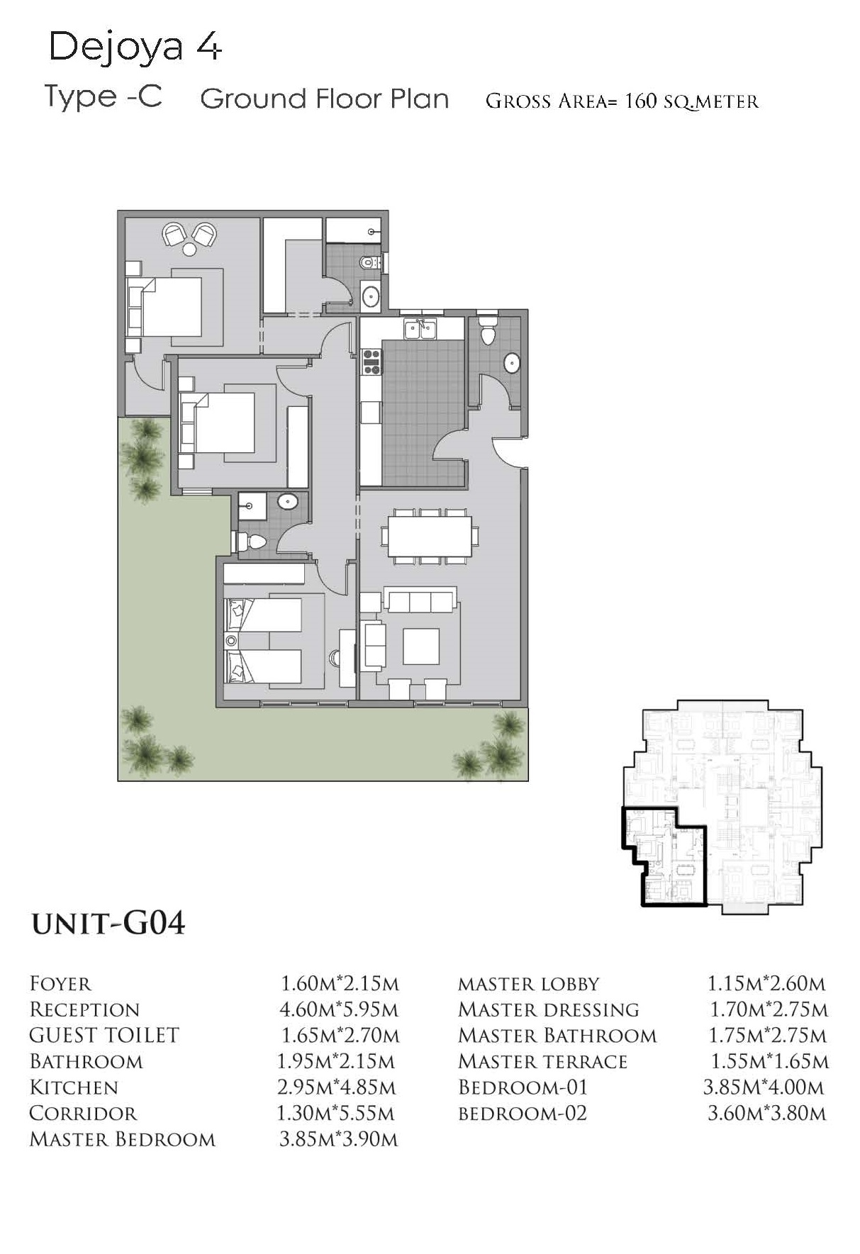 Floor plan for apartment at De Joya 4