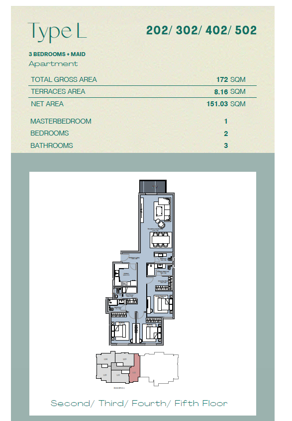 Floor plan for apartment at Jada