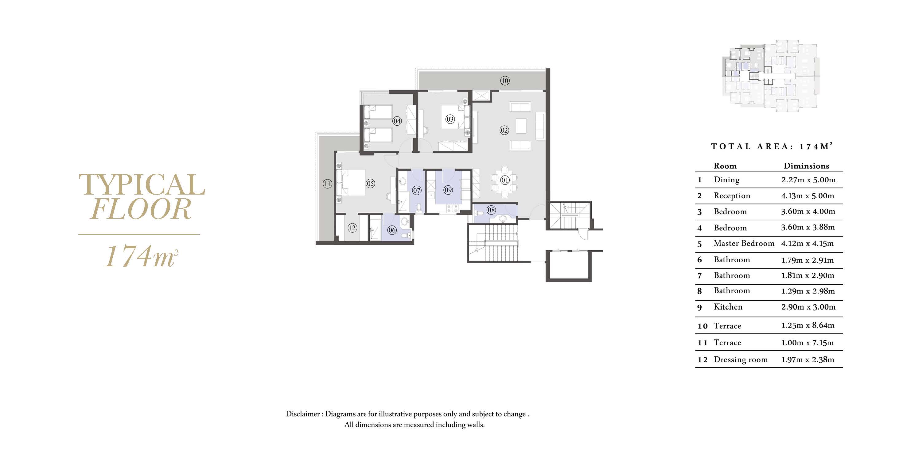 Floor plan for apartment at El Patio Oro -Phase 2