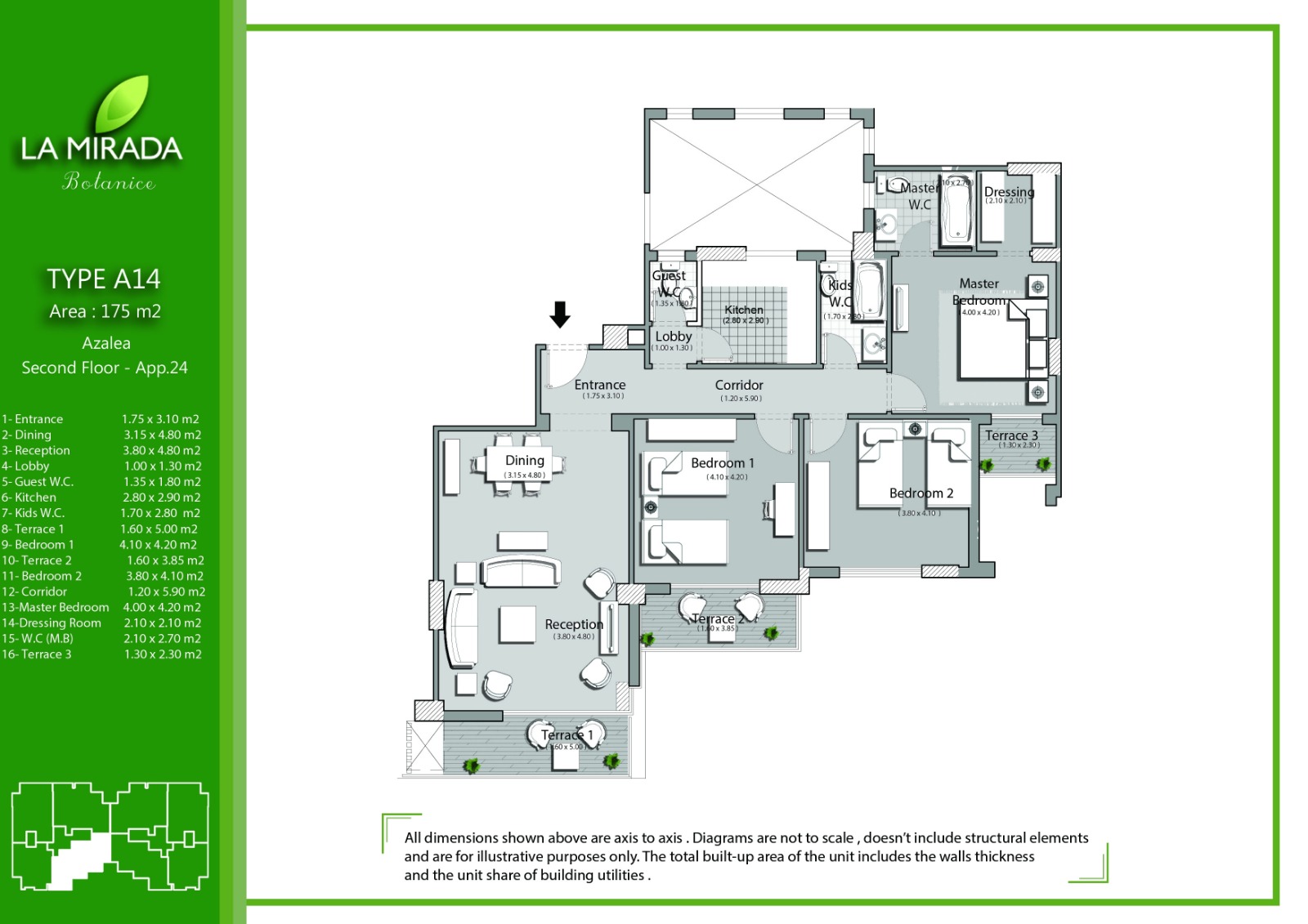 Floor plan for apartment at La Mirada