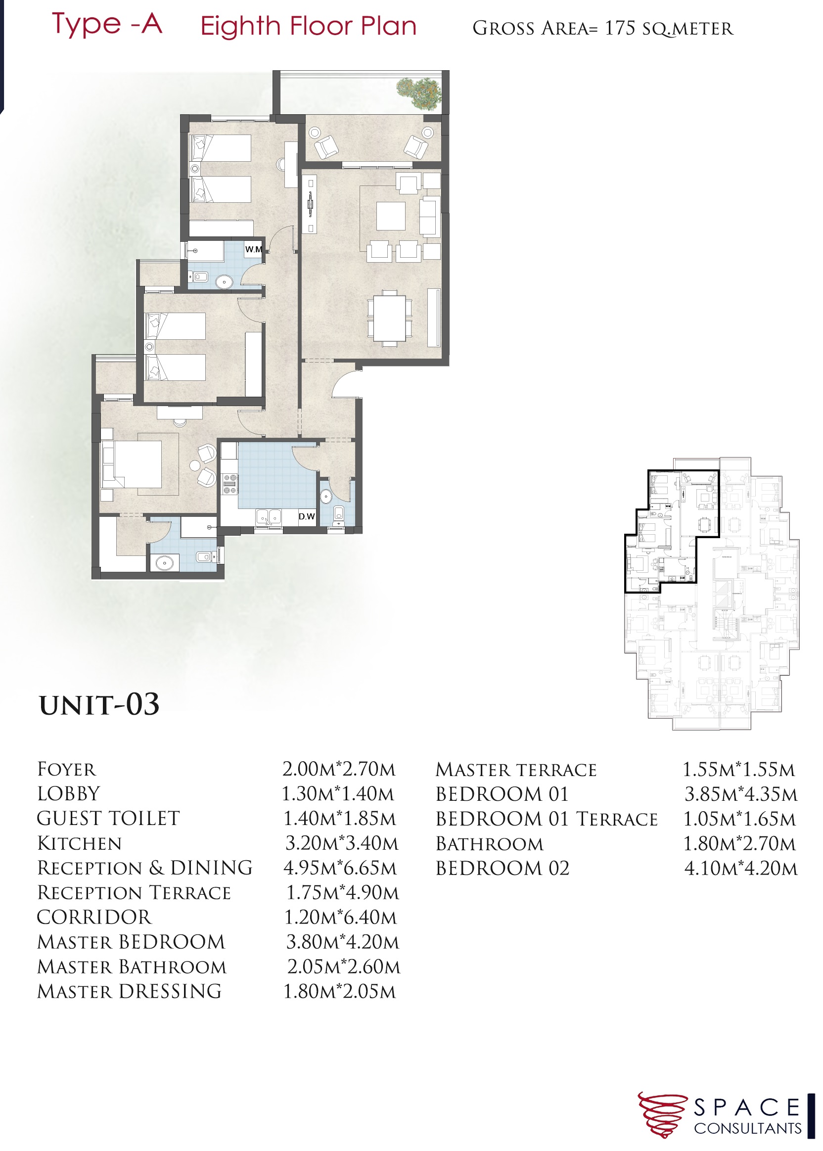Floor plan for apartment at De Joya 1