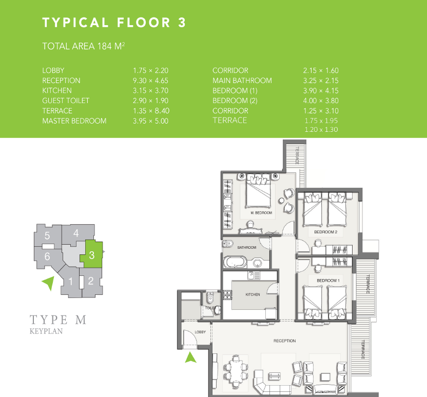 Floor plan for apartment at Pukka l