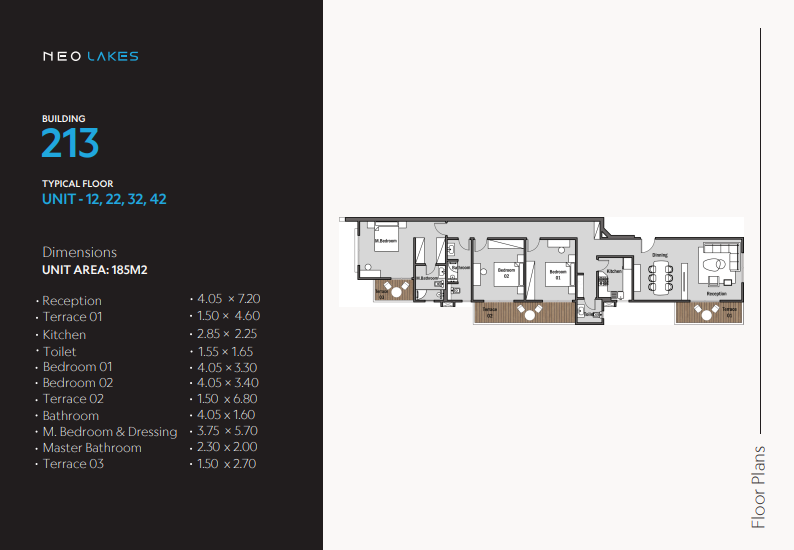 Floor plan for apartment at Neo Lakes