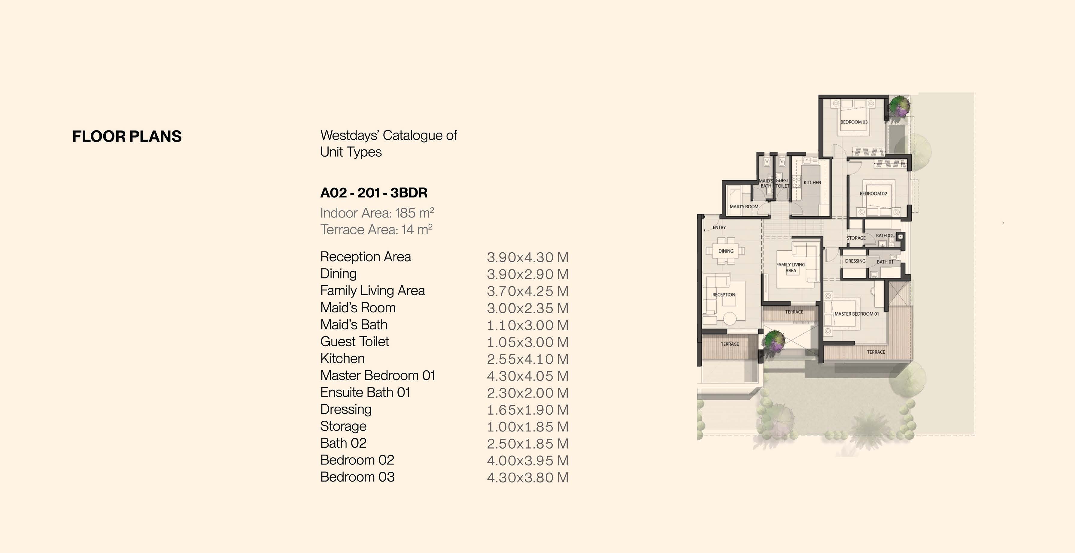 Floor plan for chalet at Blanca Gardens