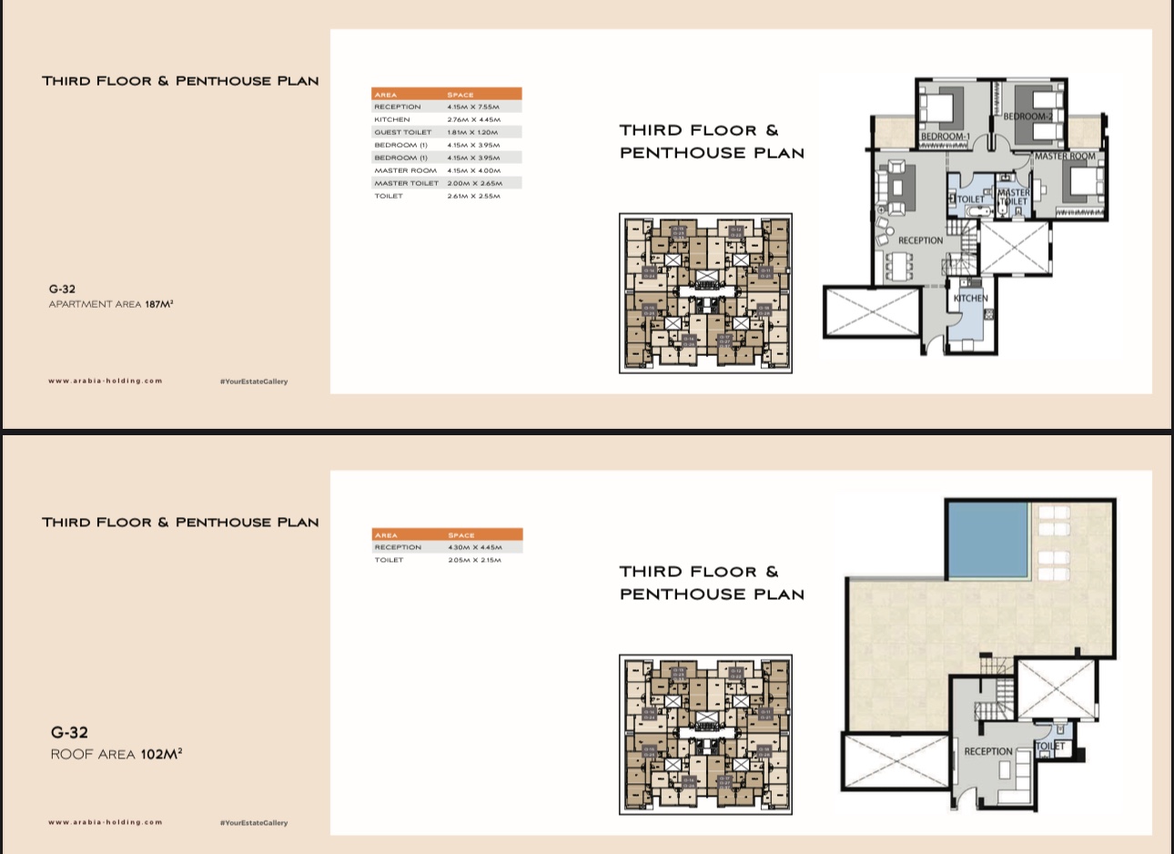 Floor plan for penthouse at Galleria Residence