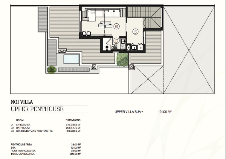 Floor plan for villa at Noi
