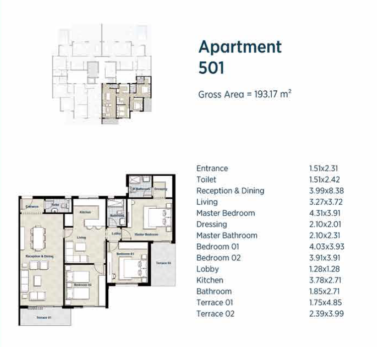 Floor plan for apartment at La Colina