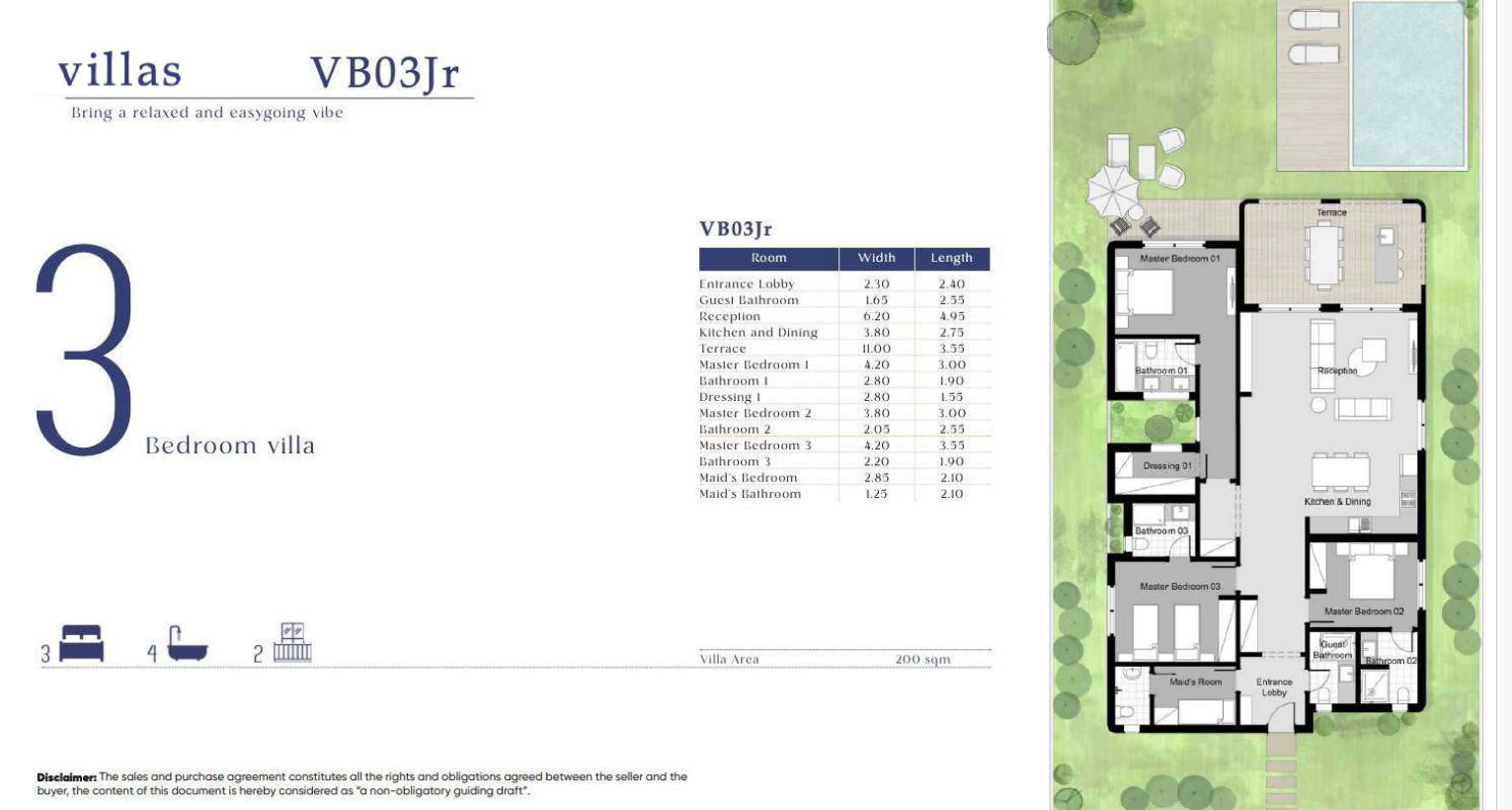 Floor plan for villa at Beit Al Bahr