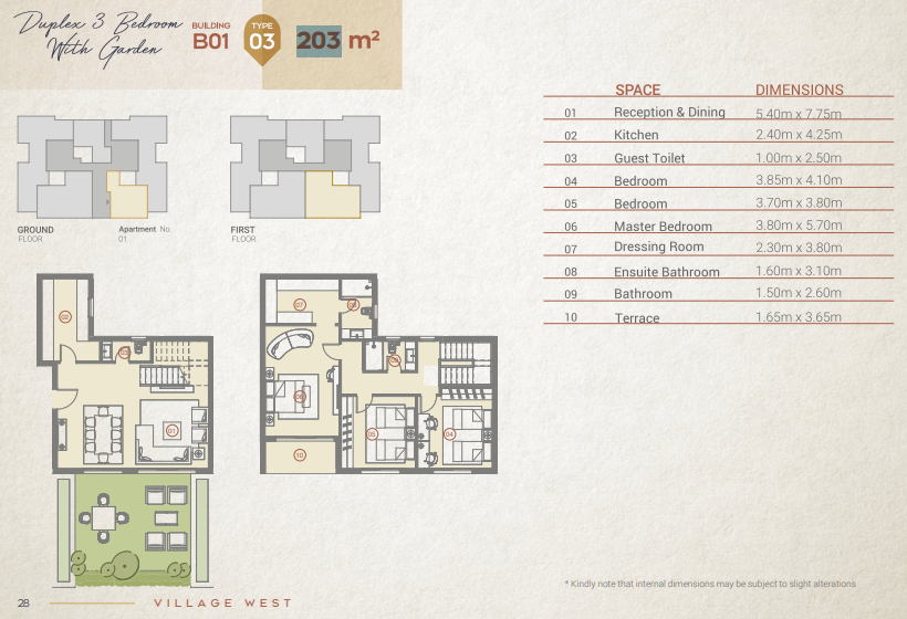 Floor plan for duplex at Village West