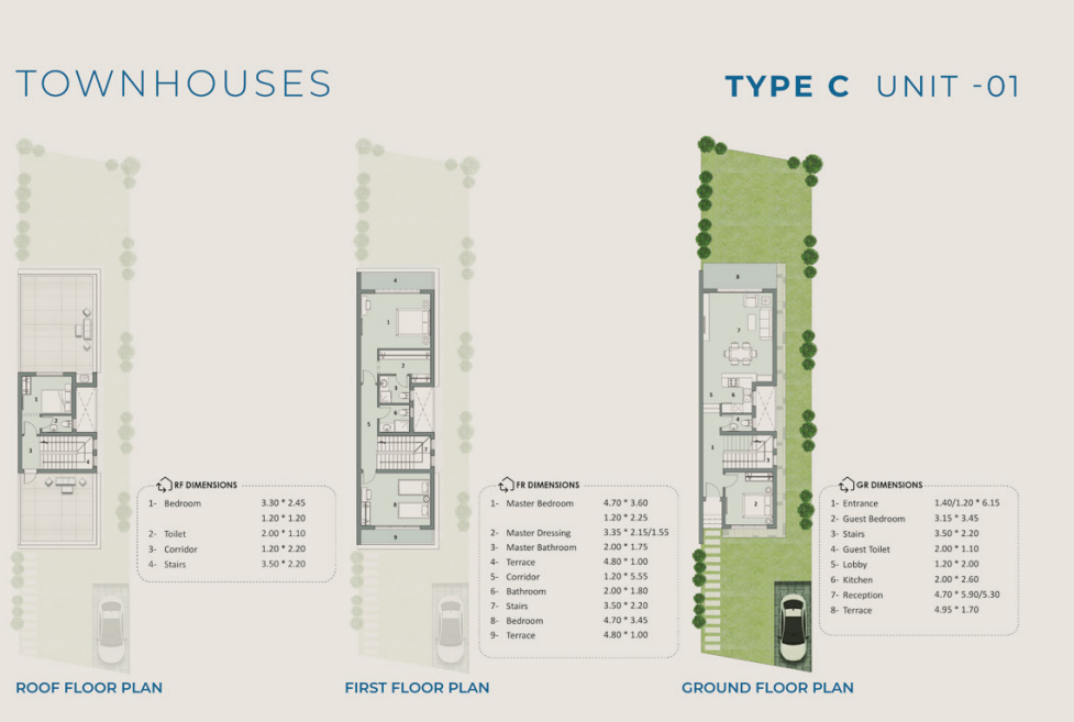 Floor plan for townhouse at Q Bay
