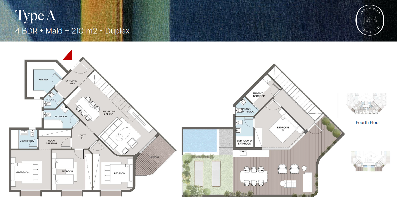 Floor plan for penthouse at Jade & Blue