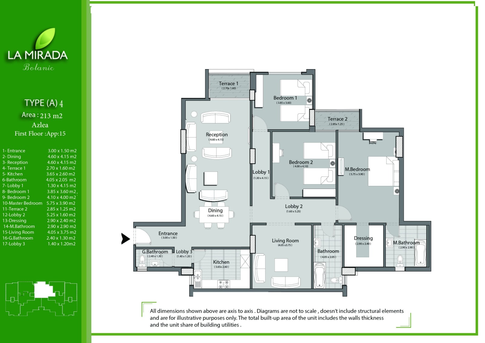 Floor plan for apartment at La Mirada