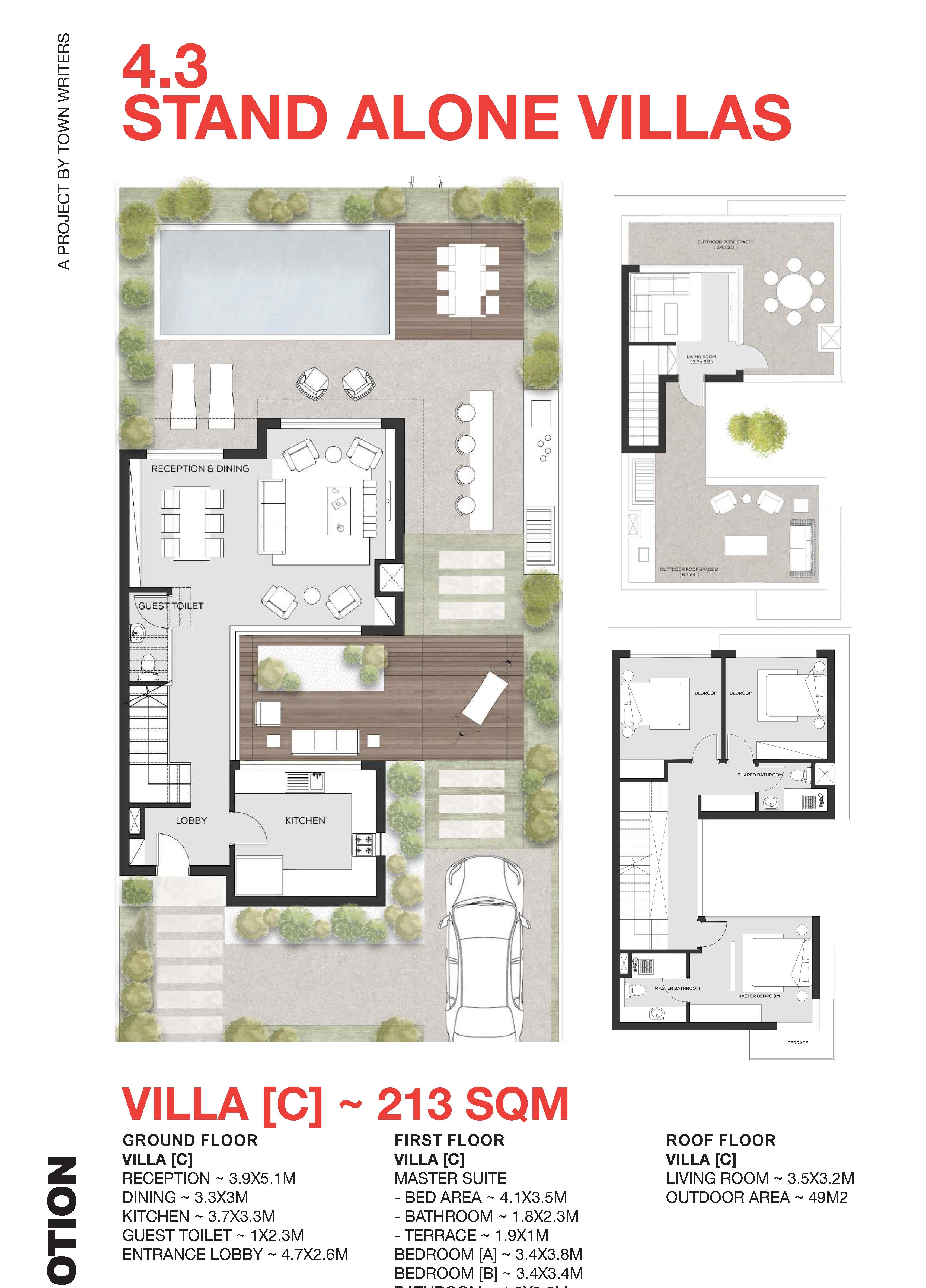 Floor plan for villa at Notion