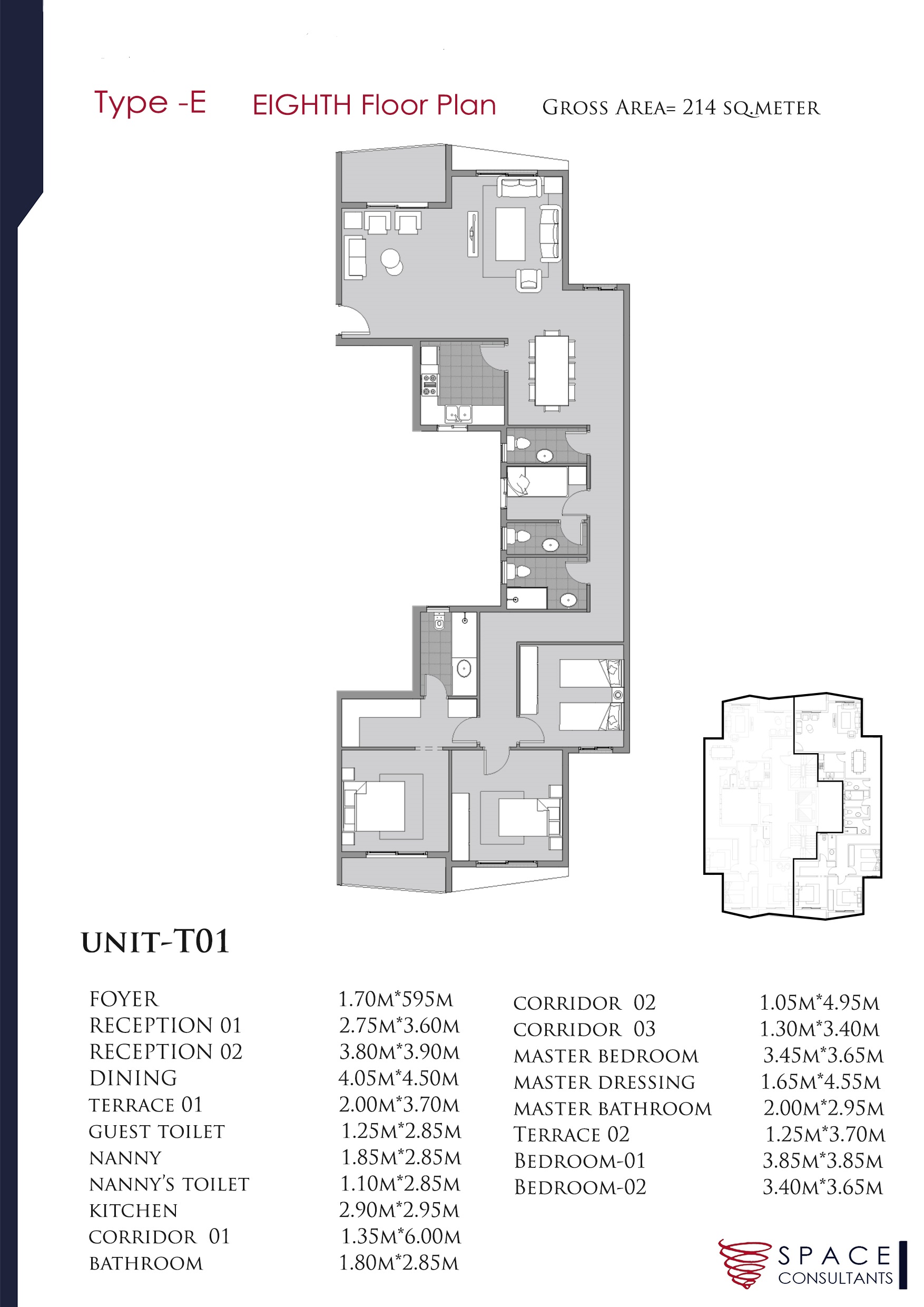 Floor plan for apartment at De Joya 4