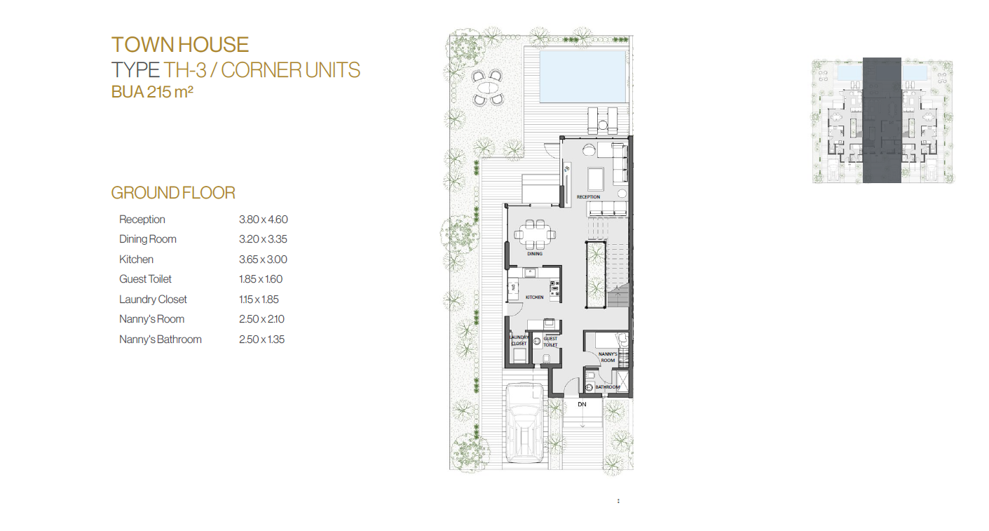 Floor plan for townhouse at Zomra East