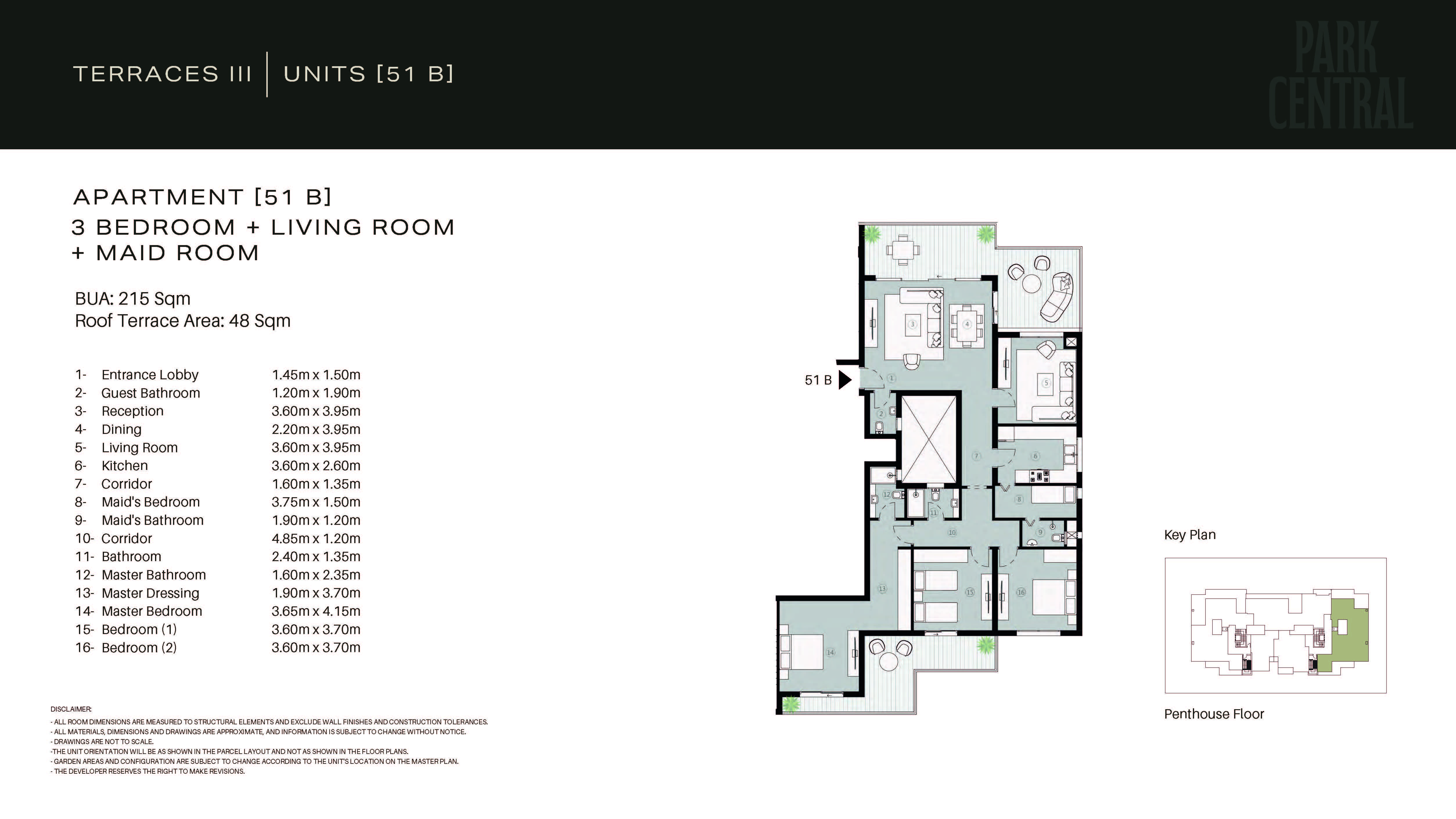 Floor plan for apartment at Park Central