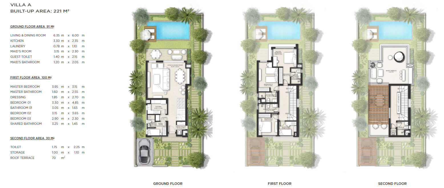 Floor plan for villa at makadina