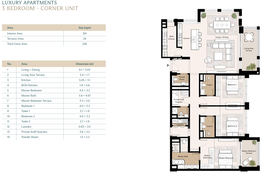 Floor plan for apartment at Ras El Hekma Egypt