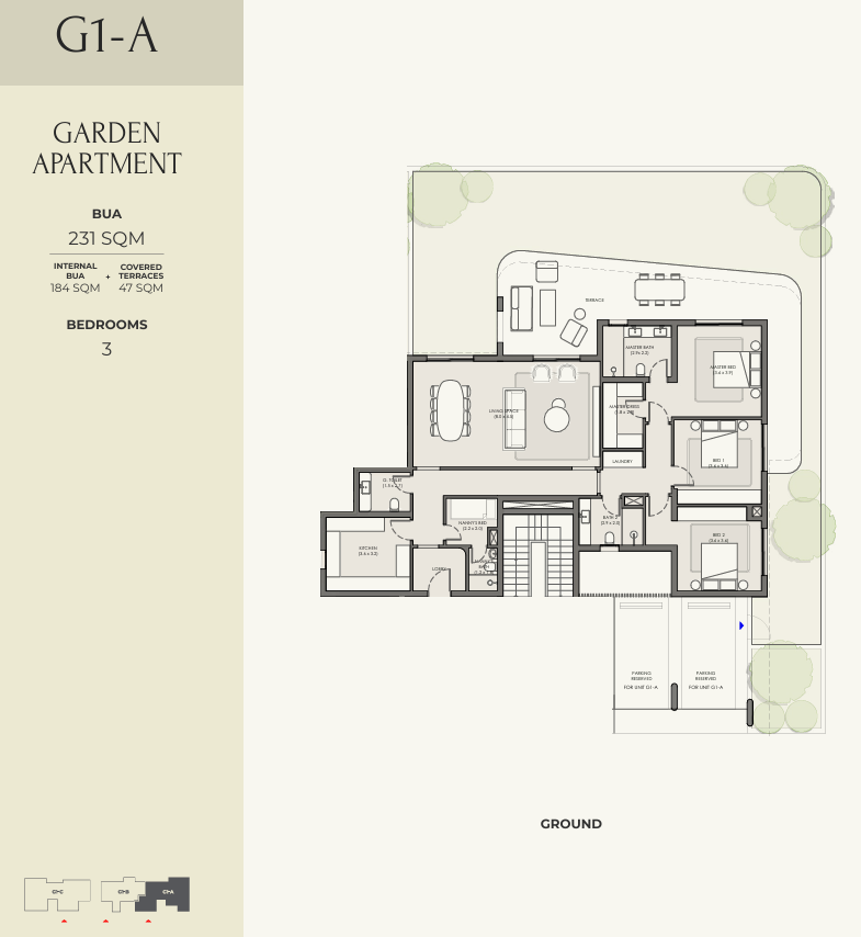 Floor plan for apartment at Crescent Walk