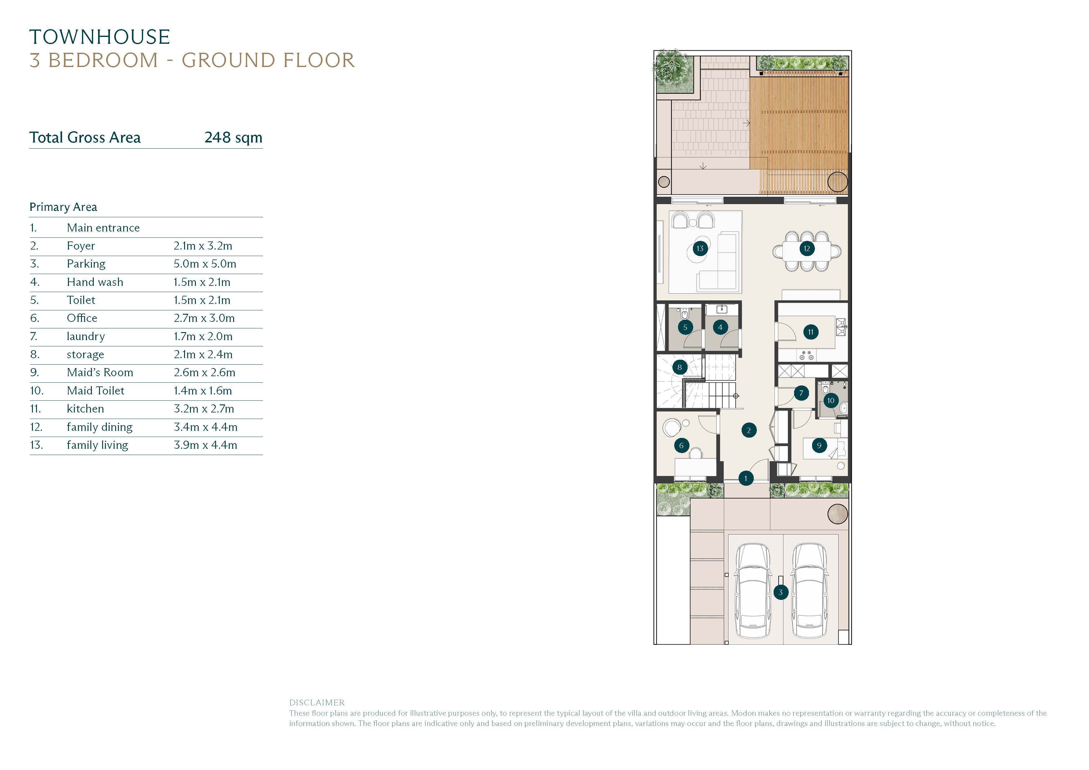 Floor plan for townhouse at Ras El Hekma Egypt