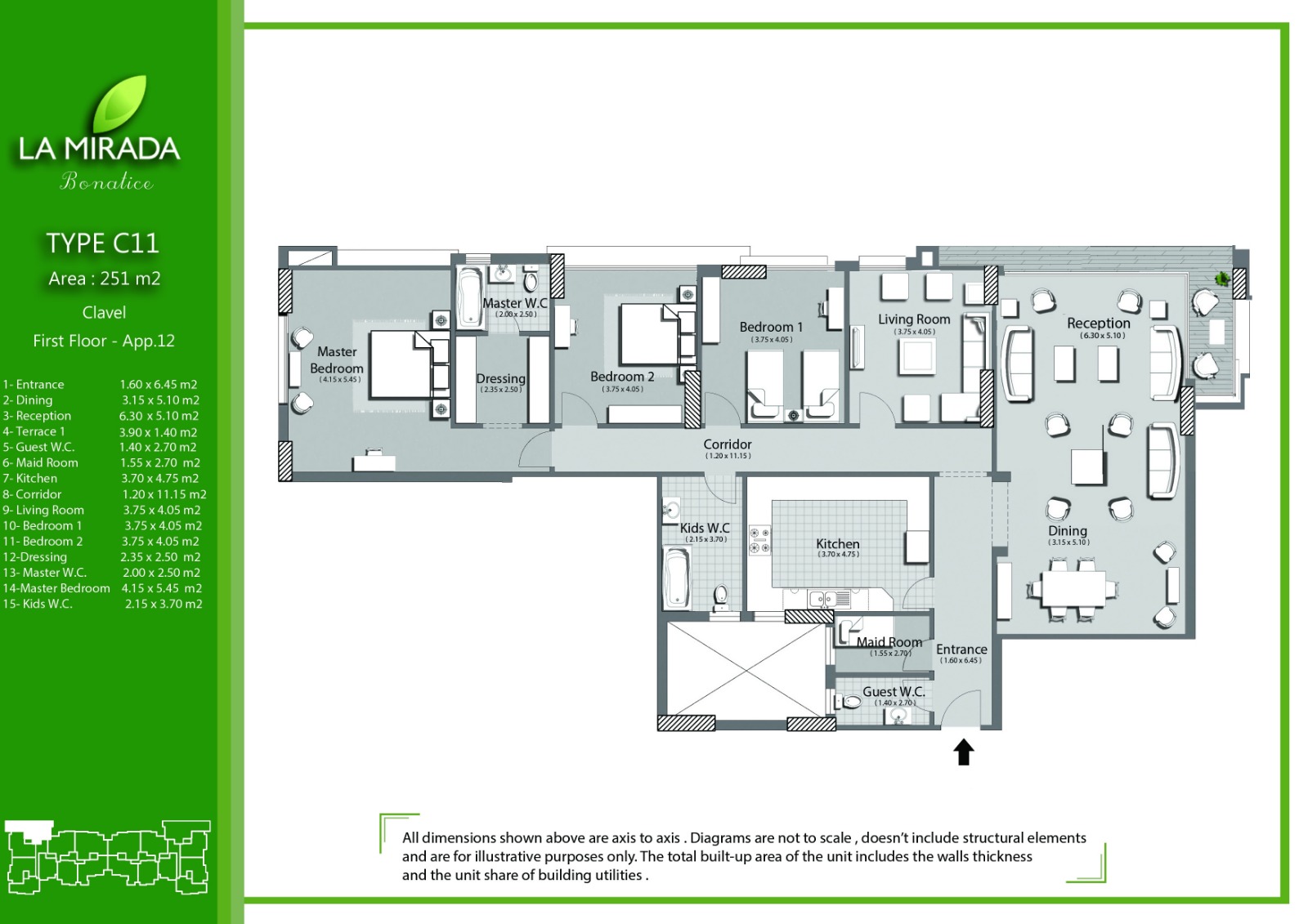 Floor plan for apartment at La Mirada
