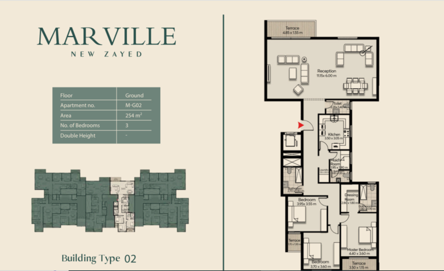 Floor plan for apartment at Mar ville