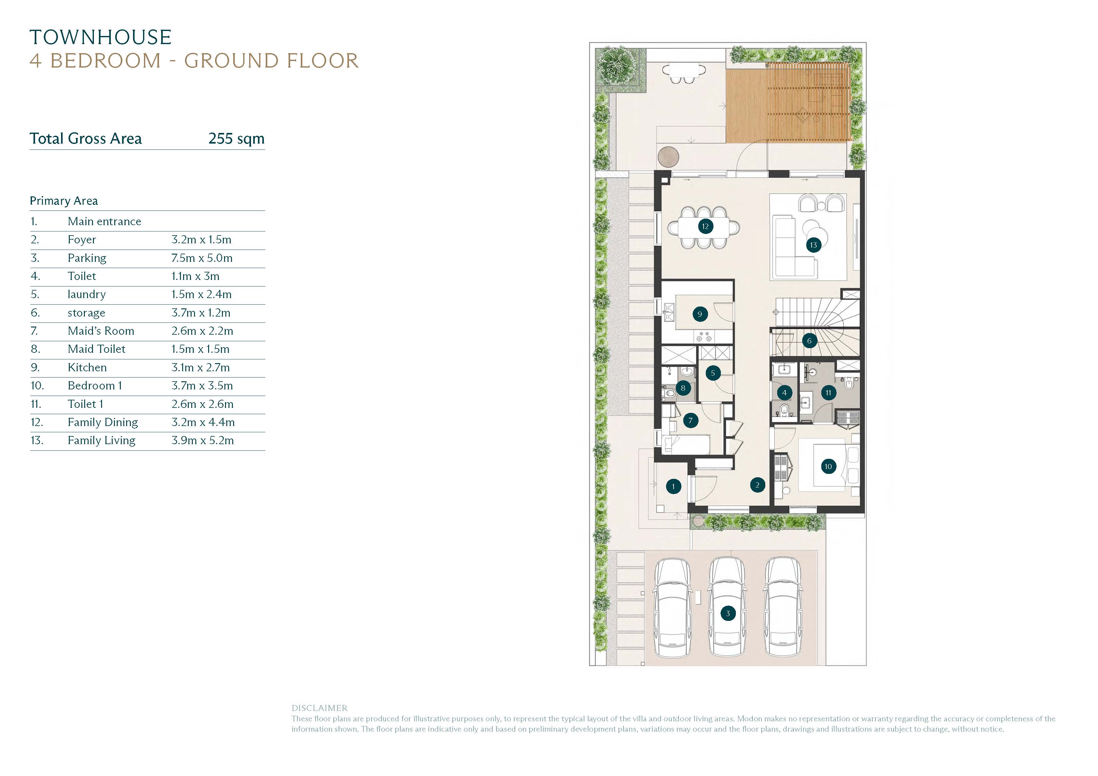 Floor plan for townhouse at Ras El Hekma Egypt