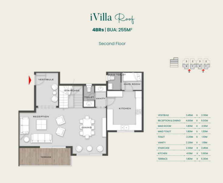 Floor plan for duplex at Aliva Mountain View Mostakbal City