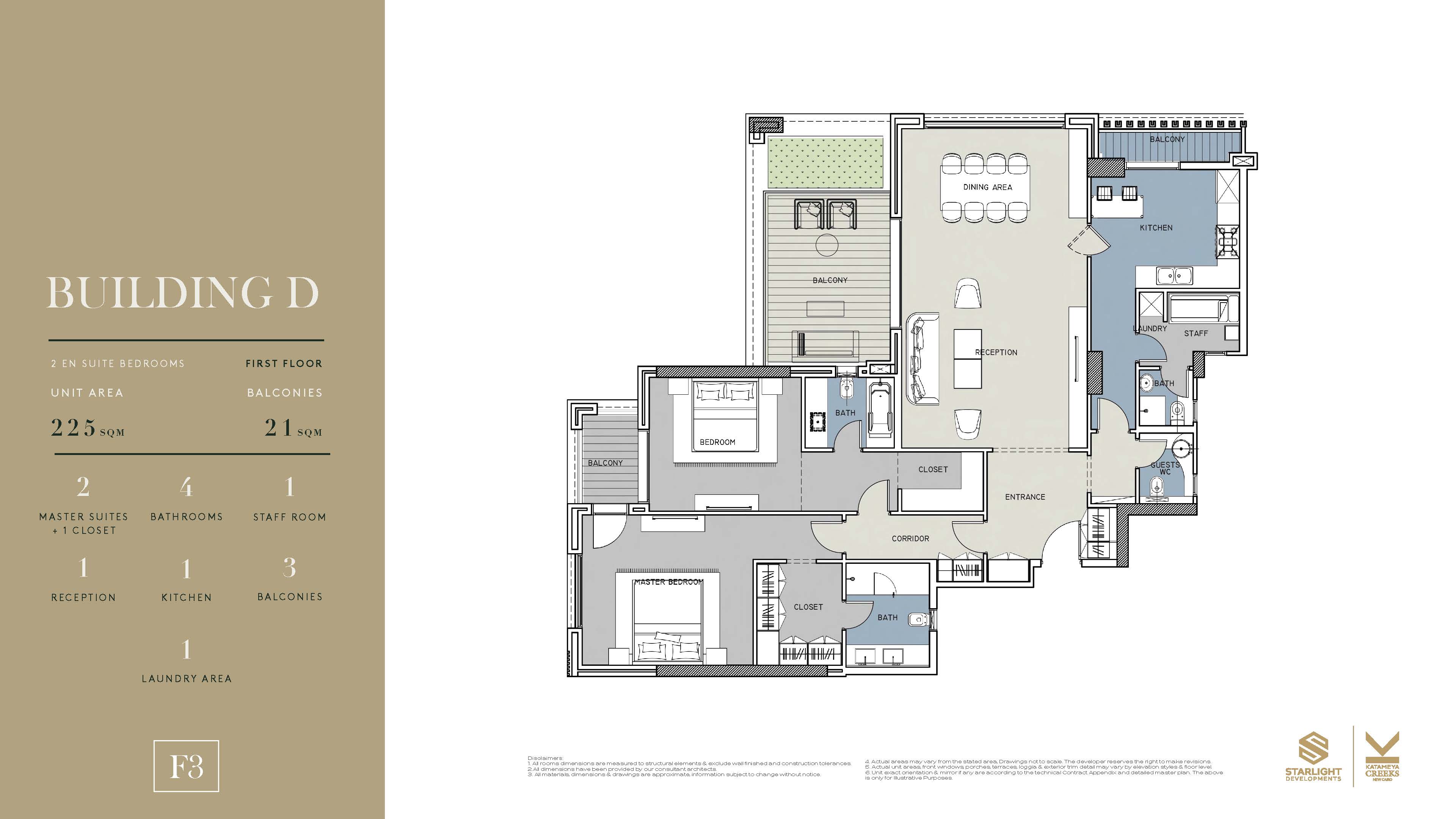 Floor plan for apartment at Katameya Creeks