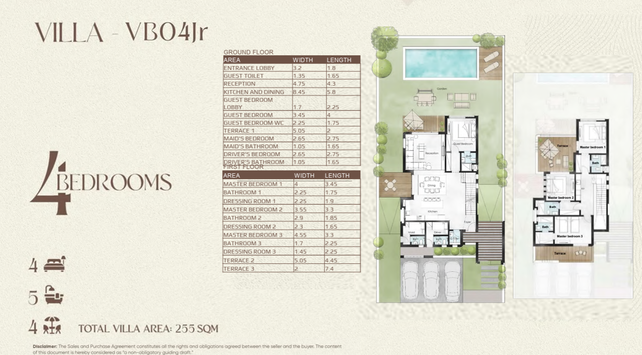 Floor plan for villa at Beit Al Bahr